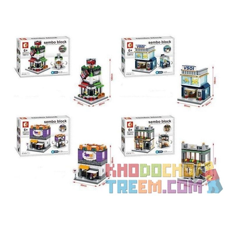 SEMBO WEKKI VIGGI SD6532 6532 SD6533 6533 SD6534 6534 SD6535 6535 non  CỬA HÀNG BMW MINI TỔ CHỨC TÀI CHÍNH VISA CHẾ ĐỘ XEM PHỐ THU NHỎ FEDEX BÁO LIÊN QUAN bộ đồ chơi xếp lắp ráp ghép mô hình Mini Modular SEMBO BLOCK Đường Phố Thu Nhỏ 160 khối