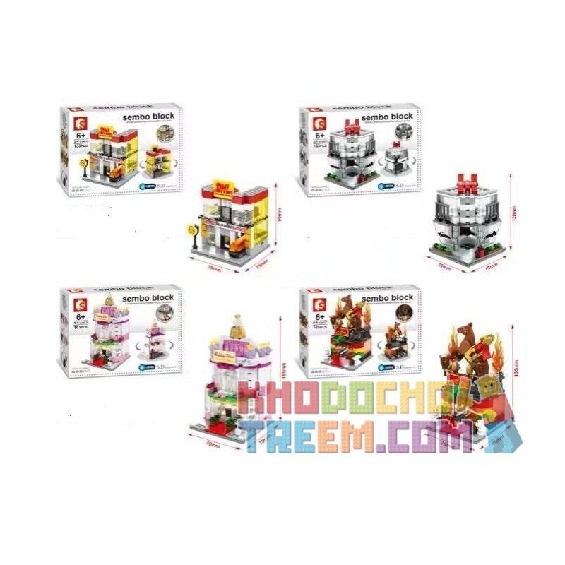 SEMBO WEKKI VIGGI SD6524 6524 SD6525 6525 SD6526 6526 SD6527 6527 non  CHẾ ĐỘ XEM PHỐ THU NHỎ DHL LOGISTICS EXPRESS CỬA HÀNG HONDA 4S ÁO CƯỚI RẠP XIẾC bộ đồ chơi xếp lắp ráp ghép mô hình Mini Modular SEMBO BLOCK DHL HONOA WEDDING DRESS CIRCUS TROUPE Đường Phố Thu Nhỏ 163 khối