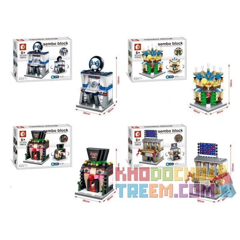 SEMBO WEKKI VIGGI SD6528 6528 SD6529 6529 SD6531 6531 SD6530 6530 non  CỬA HÀNG XE 4S QUẦY BAR PHỤC VỤ COCKTAIL SÀN GIAO DỊCH CHỨNG KHOÁN HỘI TRƯỜNG MA THUẬT HỀ bộ đồ chơi xếp lắp ráp ghép mô hình Mini Modular SEMBO BLOCK Đường Phố Thu Nhỏ 177 khối