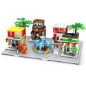 SEMBO SD6750 6750 Xếp hình kiểu Lego MODULAR BUILDINGS KFC Starbucks McDonalds 7-Eleven 4 Cửa Hàng ăn Nhanh Kết Hợp 813 khối