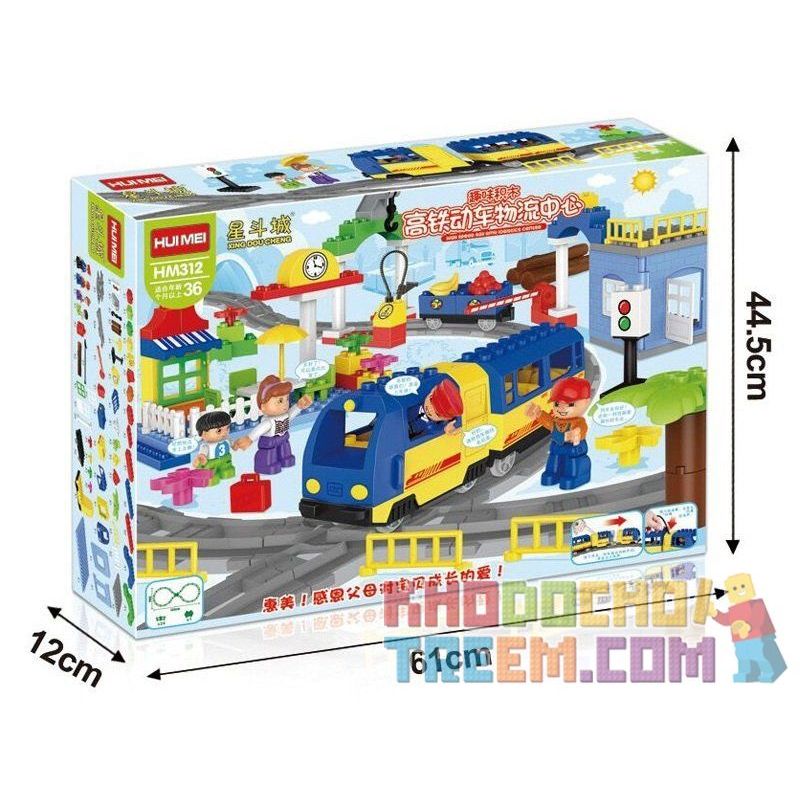 HUIMEI STAR CITY XING DOU CHENG HM312 Xếp hình kiểu    Logistics Train Tàu Hỏa Vận Chuyển 110 khối
