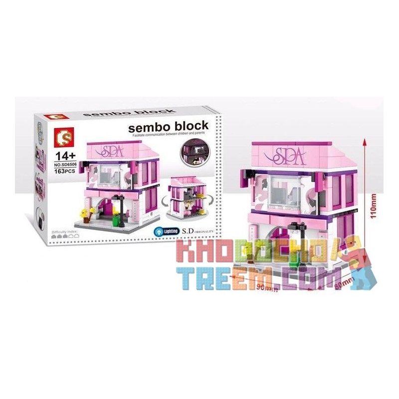 SEMBO WEKKI VIGGI SD6504 6504 SD6505 6505 SD6506 6506 SD6507 6507 non  CỬA HÀNG TRANG SỨC ĐỒ CHƠI LÀM ĐẸP THÚ CƯNG bộ đồ chơi xếp lắp ráp ghép mô hình Mini Modular SEMBO BLOCK BLOCK SPA Đường Phố Thu Nhỏ 186 khối