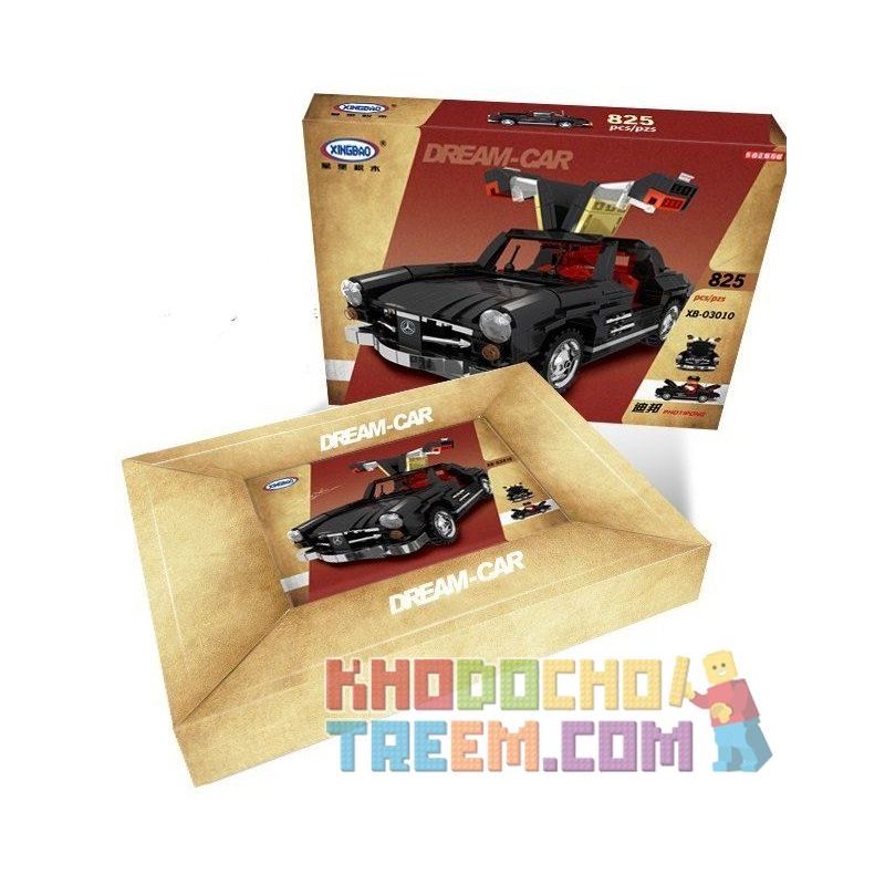 MouldKing 10005 Mould King 10005 REBRICKABLE MOC-22930 22930 MOC22930 XINGBAO XB-03010 03010 XB03010 non  SIÊU XE Ô TÔ bộ đồ chơi xếp lắp ráp ghép mô hình Creator MERCEDES BENZ 300SL GULLWING Sáng Tạo 825 khối