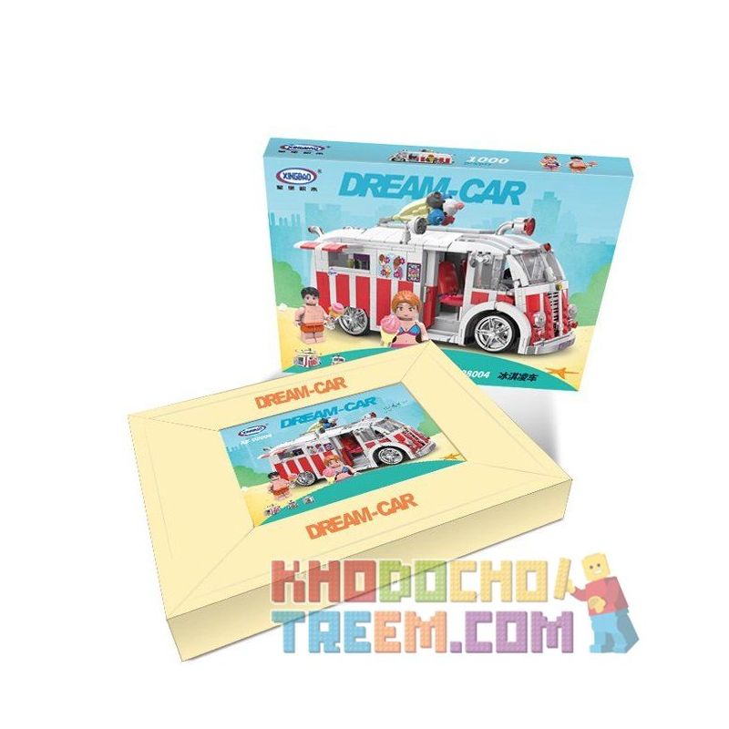 XINGBAO XB-08004 08004 XB08004 non  XE BÁN KEM LƯU ĐỘNG bộ đồ chơi xếp lắp ráp ghép mô hình Creator 冰淇凌车 Sáng Tạo 1000 khối