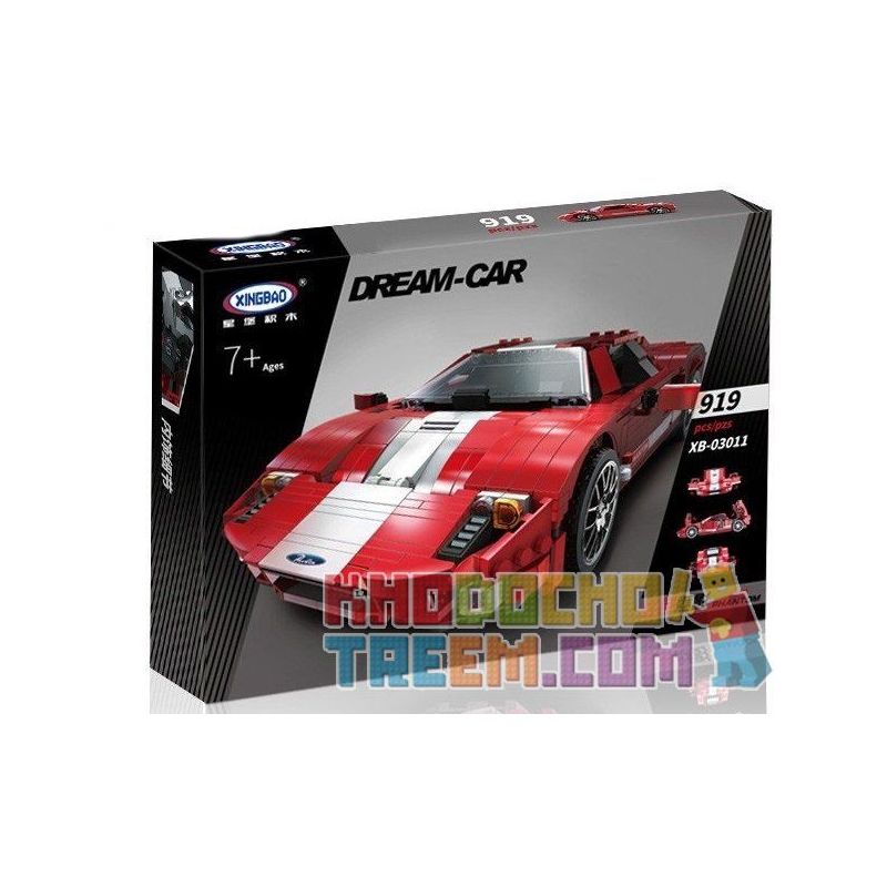 MouldKing 10001 Mould King 10001 REBRICKABLE MOC-20825 20825 MOC20825 XINGBAO XB-03011 03011 XB03011 non  SIÊU XE bộ đồ chơi xếp lắp ráp ghép mô hình Creator FORD GT Sáng Tạo 919 khối
