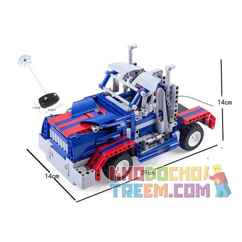 QIHUI 8006 non  XE ĐẦU KÉO XANH BIỂN bộ đồ chơi xếp lắp ráp ghép mô hình  STARRY SKY Kỹ Thuật Công Nghệ Cao Mô Hình Phương Tiện 448 khối