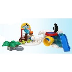 HYSTOYS HONGYUANSHENG AOLEDUOTOYS HG-1475 1475 HG1475 Xếp hình kiểu    Polar Zoo Vườn Thú Bắc Cực Lớn Có Bàn 40 khối