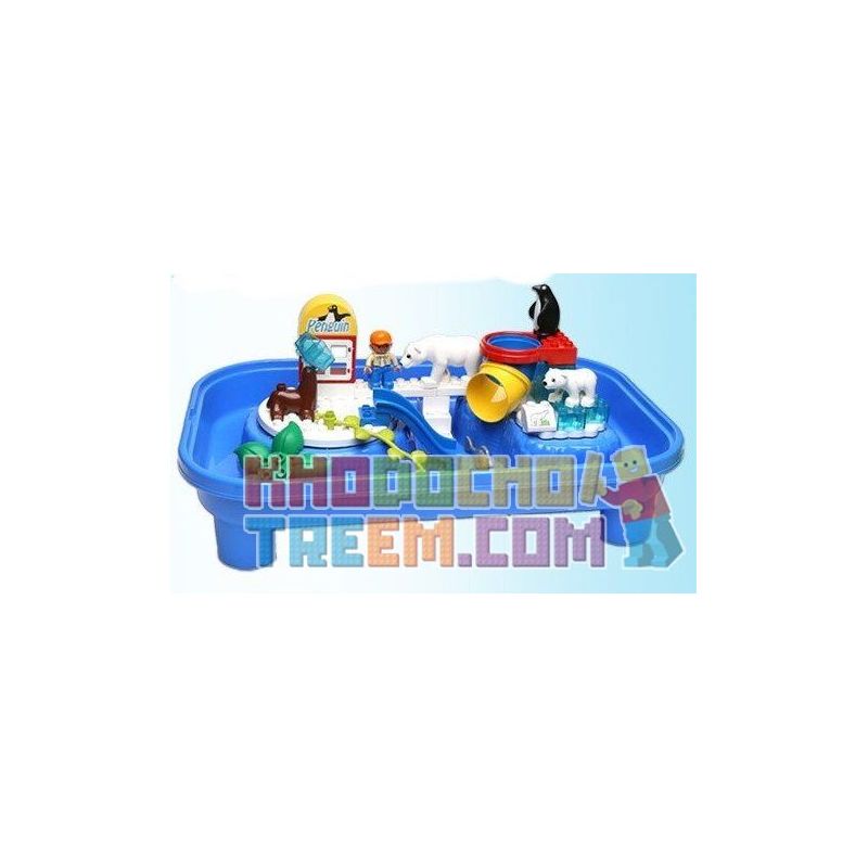 HYSTOYS HONGYUANSHENG AOLEDUOTOYS HG-1475 1475 HG1475 Xếp hình kiểu    Polar Zoo Vườn Thú Bắc Cực Lớn Có Bàn 40 khối