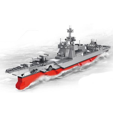 PanlosBrick 632006 Panlos Brick 632006 non  TÀU QUÂN SỰ THIẾT GIÁP KHU TRỤC TÊN LỬA bộ đồ chơi xếp lắp ráp ghép mô hình Military Army 055 MISSILE DESTROYER Quân Sự Bộ Đội 1046 khối