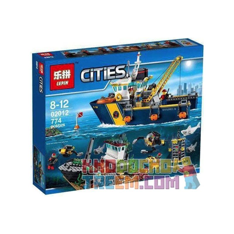 NOT Lego DEEP SEA EXPLORATION VESSEL 60095 66115 LEPIN 02012 xếp lắp ráp ghép mô hình TÀU THĂM DÒ BIỂN SÂU THÁM HIỂM City Thành Phố 717 khối