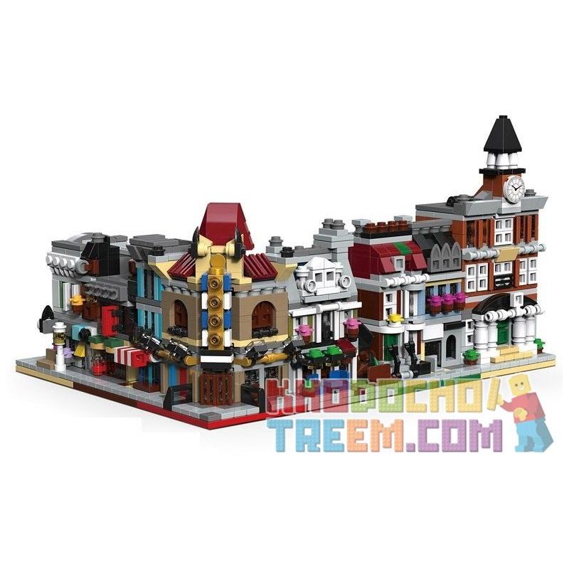 JISI 1114 1115 1116 1117 1118 1119 non Lego TÒA THỊ CHÍNH RẠP CHIẾU PHIM NHÀ HÀNG PARI PHÒNG THÁM TỬ NGÂN CỬA THÚ CƯNG bộ đồ chơi xếp lắp ráp ghép mô hình Mini Modular PALACE CINEMA DETECTIVE'S OFFICE PET SHOP PARISIAN RESTAURANT TOWN HALL BRICK BANK Đường Phố Thu Nhỏ 390 khối