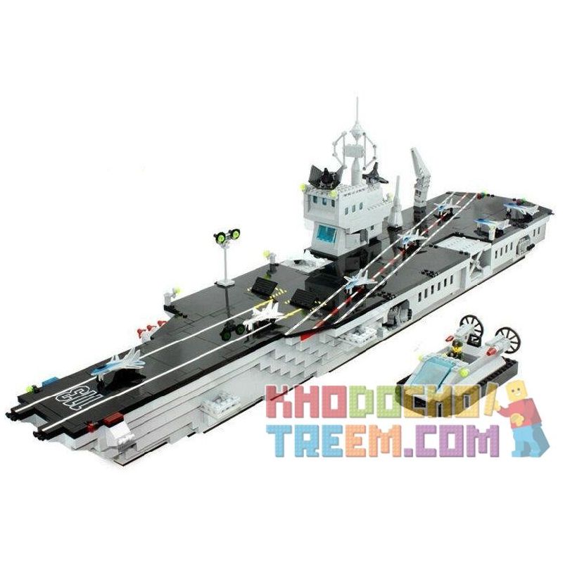 Enlighten Qman 113 Xếp hình kiểu LEGO Military Army CombatZones:Aircraft Carrier Tàu sân bay 990 khối Enlighten Qman 113 Xếp hình kiểu LEGO Military Army CombatZones:Aircraft Carrier Tàu sân bay 990 khối