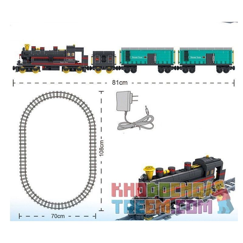 Kazi KY98103 98103 KY98226 98226 non  TÀU HỎA HƠI NƯỚC CHỞ HÀNG ĐỘNG CƠ PIN SẠC bộ đồ chơi xếp lắp ráp ghép mô hình Trains YUEJIN TRAIN 821 khối