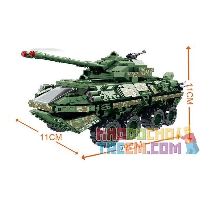 WOMA C0735 0735 Xếp hình kiểu  MILITARY ARMY Overlord Flower Armored Vehicles Xe Bọc Thép 1154 khối