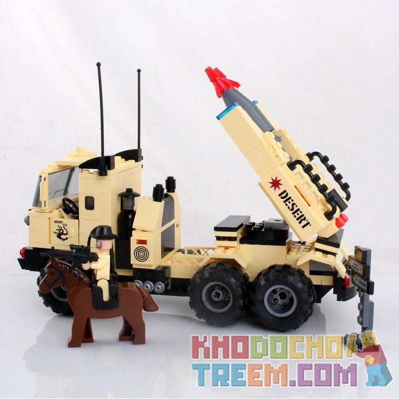 Enlighten 822 Qman 822 non  XE TẢI PHÓNG TÊN LỬA bộ đồ chơi xếp lắp ráp ghép mô hình Military Army COMBATZONES MISSILE CAR Quân Sự Bộ Đội 310 khối