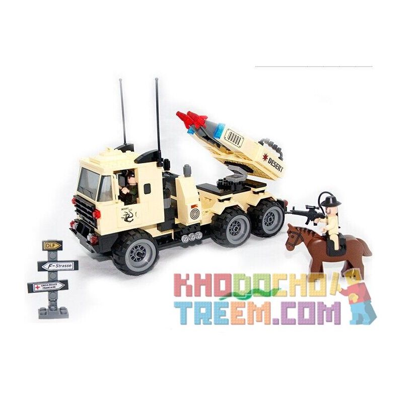 Enlighten 822 Qman 822 non  XE TẢI PHÓNG TÊN LỬA bộ đồ chơi xếp lắp ráp ghép mô hình Military Army COMBATZONES MISSILE CAR Quân Sự Bộ Đội 310 khối