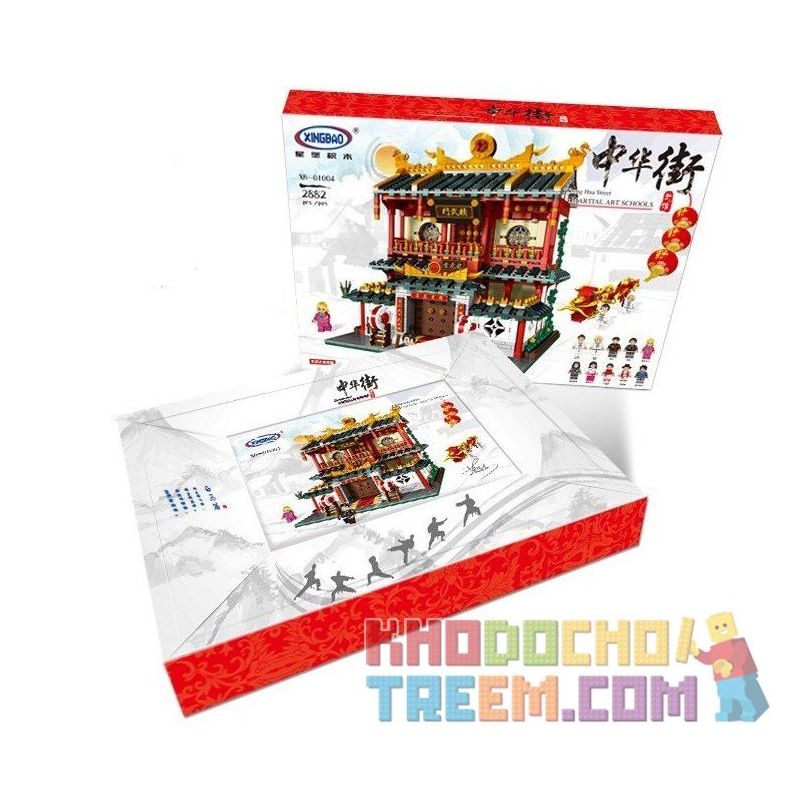 XINGBAO XB-01004 01004 XB01004 non  VÕ ĐƯỜNG bộ đồ chơi xếp lắp ráp ghép mô hình Chinatown CHINA TOWN MARTIAL SCHOOLS Khu Phố Tàu 2882 khối
