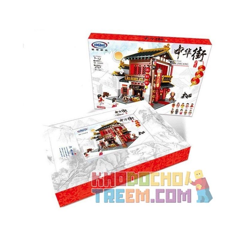 XINGBAO XB-01001 01001 XB01001 non  CỬA HÀNG BÁN LỤA CỔ bộ đồ chơi xếp lắp ráp ghép mô hình Chinatown CHINA TOWN SILK ZHUANG Khu Phố Tàu 2787 khối
