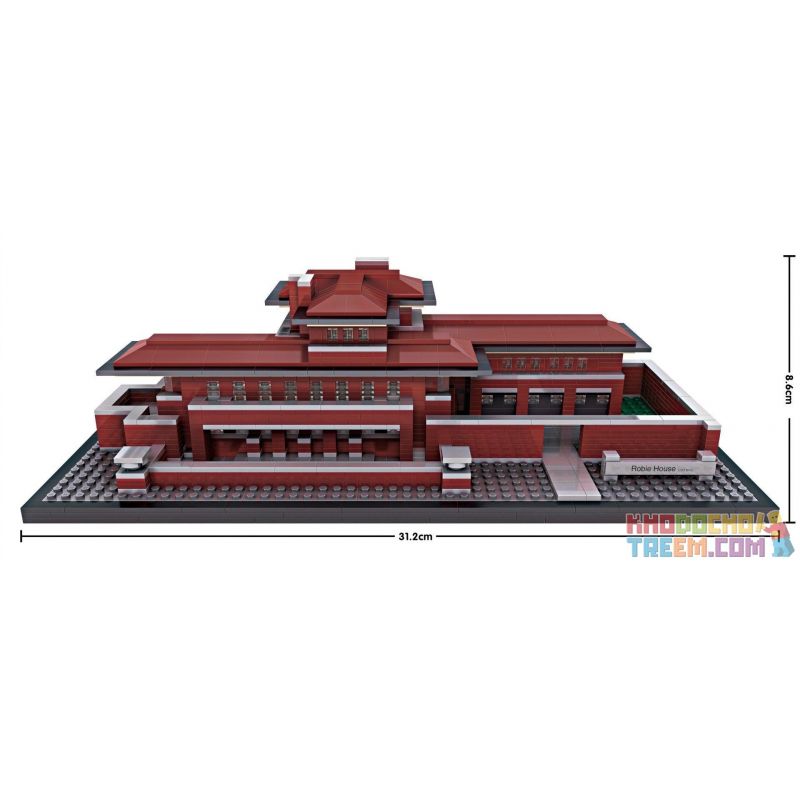 LOZ 1018 Xếp hình kiểu Nanoblock ARCHITECTURE Robie House Nhà Robie 2115 khối