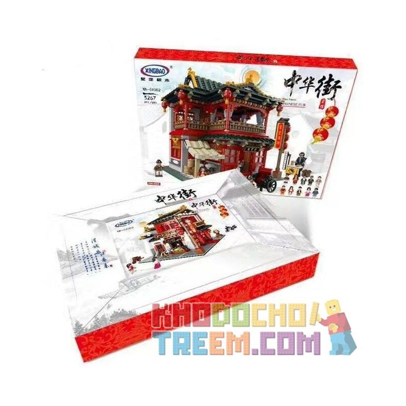 XINGBAO XB-01002 01002 XB01002 non  QUÁN RƯỢU CỔ bộ đồ chơi xếp lắp ráp ghép mô hình Chinatown CHINA TOWN CHINESE PUB Khu Phố Tàu 3267 khối