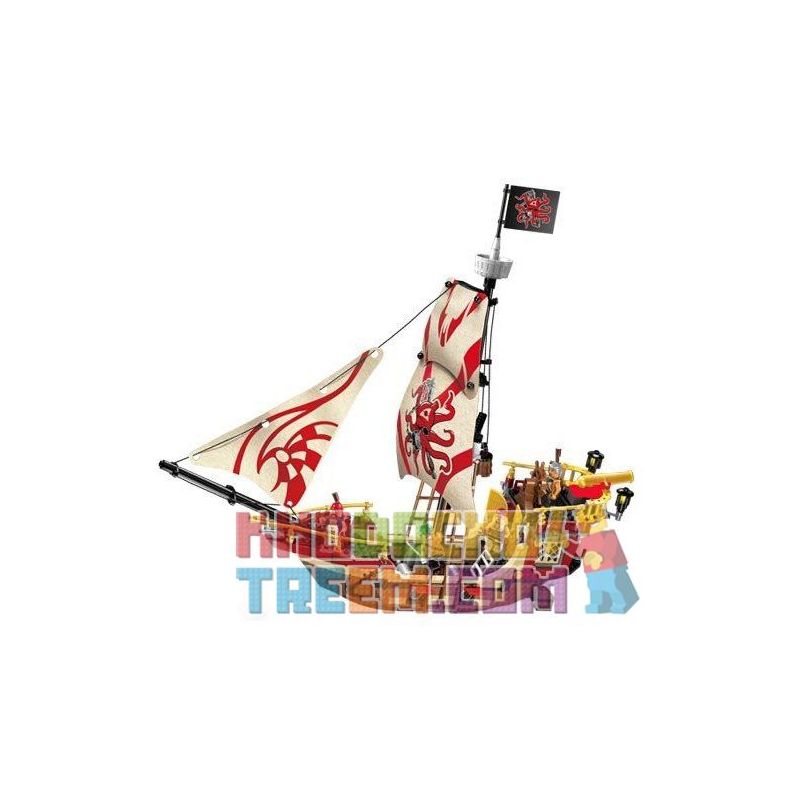 Enlighten 1311 Qman 1311 non  THUYỀN CƯỚP BIỂN BẠCH TUỘC bộ đồ chơi xếp lắp ráp ghép mô hình Pirates Of The Caribbean Cướp Biển Vùng Caribe 368 khối