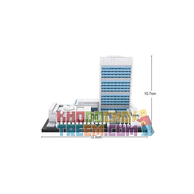 LOZ 1014 Xếp hình kiểu Nanoblock ARCHITECTURE The United Nations Headquarters Trụ Sở Liên Hợp Quốc 616 khối