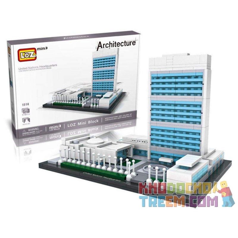 LOZ 1014 Xếp hình kiểu Nanoblock ARCHITECTURE The United Nations Headquarters Trụ Sở Liên Hợp Quốc 616 khối