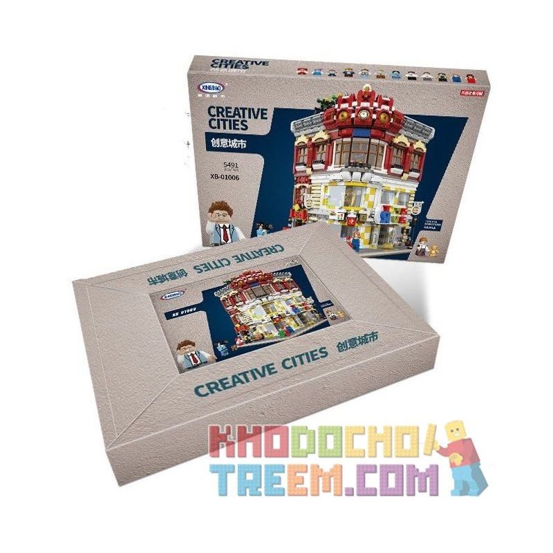 XINGBAO XB-01006 01006 XB01006 non  CỬA HÀNG SÁCH VÀ ĐỒ CHƠI bộ đồ chơi xếp lắp ráp ghép mô hình Creator CREATIVE CITIES TOYS AND BOOKSTORE Sáng Tạo 5491 khối