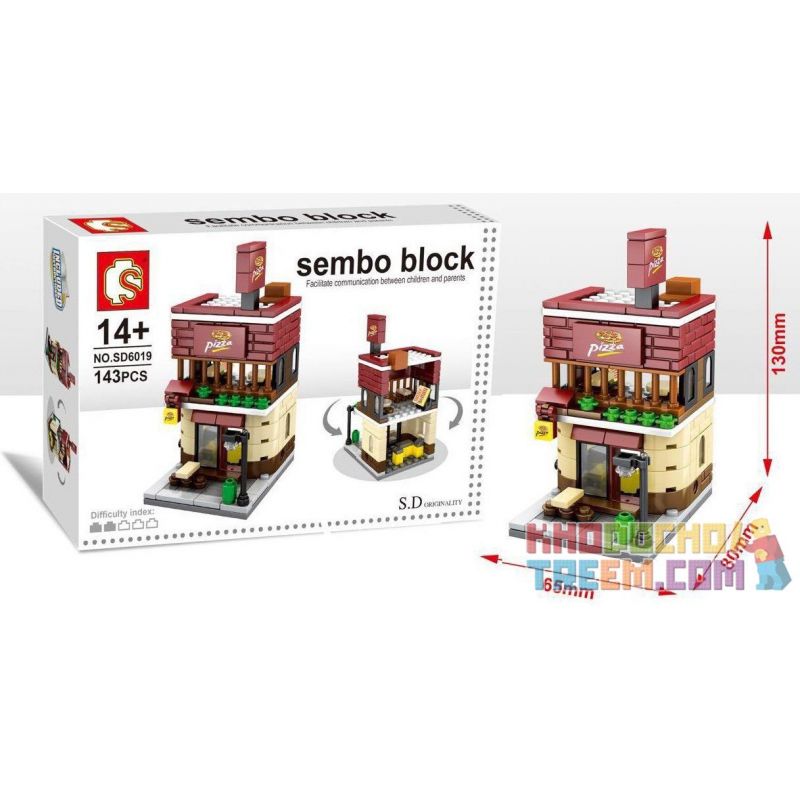 SEMBO SD6021 6021 SD6018 6018 SD6020 6020 601513 non  THÀNH PHỐ THƯƠNG MẠI TRÊN NHỎ bộ đồ chơi xếp lắp ráp ghép mô hình Mini Modular HOLIDAY STREET KARAOKE TV Đường Phố Thu Nhỏ 180 khối