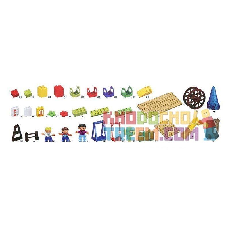 HYSTOYS HONGYUANSHENG AOLEDUOTOYS HG-1444 1444 HG1444 Xếp hình kiểu    Playground Set With Storage Khu Vui Chơi Thiên đường 52 khối HYSTOYS HONGYUANSHENG AOLEDUOTOYS HG-1444 1444 HG1444 Xếp hình kiểu    Playground Set With Storage Khu Vui Chơi Thiên đường 52 khối