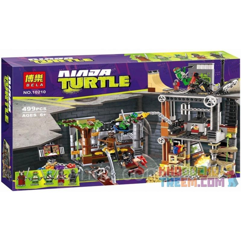 NOT Lego TURTLE LAIR ATTACK 79103 Bela 10210 Lari 10210 xếp lắp ráp ghép mô hình CUỘC TẤN CÔNG CỦA NINJA RÙA HANG Ổ Teenage Mutant Ninja Turtles 488 khối