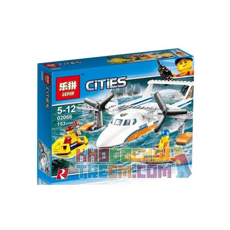 NOT Lego SEA RESCUE PLANE 60164 BELA 10751 LEPIN 02066 xếp lắp ráp ghép mô hình MÁY BAY CỨU HỘ TRÊN NƯỚC BIỂN City Thành Phố 141 khối
