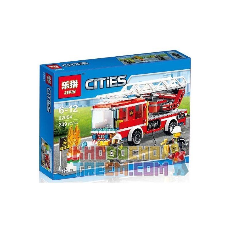NOT Lego FIRE LADDER TRUCK 60107 Bela Lari 10828 LEPIN 02054 xếp lắp ráp ghép mô hình XE THANG CỨU HỎA City Thành Phố 214 khối