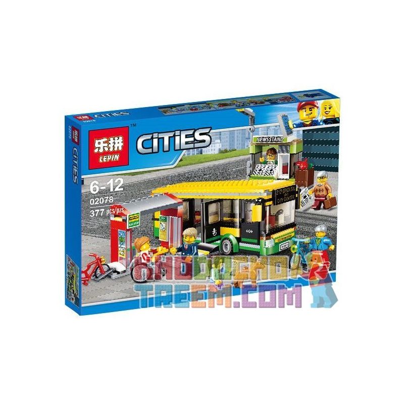 NOT Lego BUS STATION 60154 QUEEN 82053 LEPIN 02078 LION KING 180035 xếp lắp ráp ghép mô hình TRẠM XE BUÝT City Thành Phố 337 khối