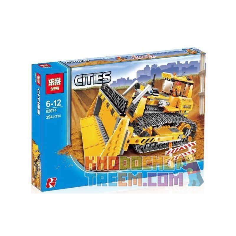 NOT Lego DOZER 7685 LEPIN 02074 x p l p rap ghep mo hinh XAY D NG DOZER MAY