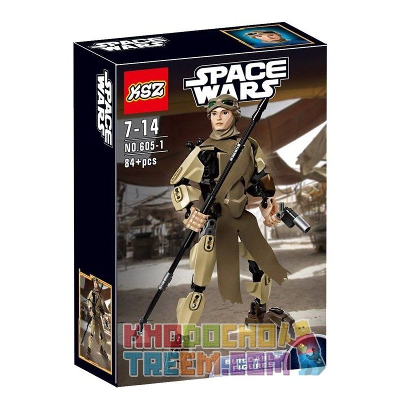 NOT Lego STAR WARS 75113 Assembled Doll Rey , DECOOL JiSi BrickCool 9017 XSZ KSZ 605-1 Xếp hình Nữ Anh Hùng Rey 84 khối