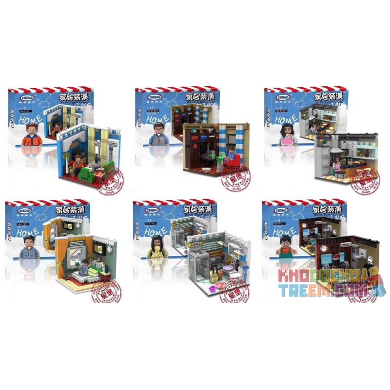 XINGBAO XB non Lego 6 CĂN PHÒNG SINH HOẠT bộ đồ chơi xếp lắp ráp ghép mô hình Creator HOME FURNISHING Sáng Tạo 2116 khối