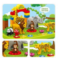 JUN DA LONG TOYS JDLT 5278A Xếp hình kiểu    IQ Whole Brain Enlightenment Sở Thú Có Bàn Phát Nhạc 47 khối