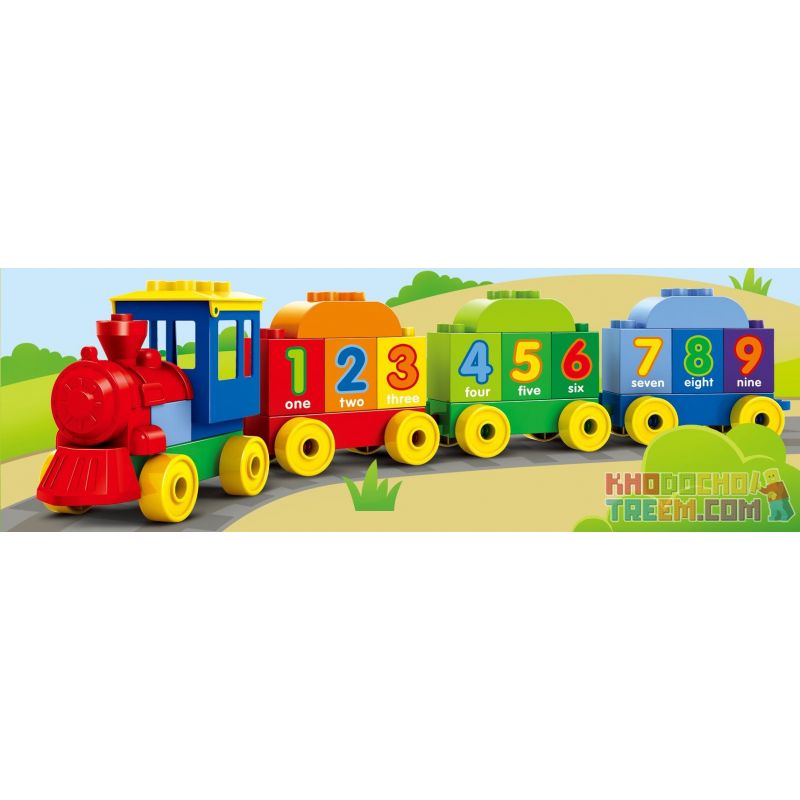 JUN DA LONG TOYS JDLT 5306A Xếp hình kiểu    Digital Train (small) Chú Tàu Hỏa Tập đếm (cỡ Nhỏ) 45 khối