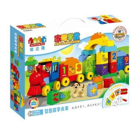 JUN DA LONG TOYS JDLT 5308A Xếp hình kiểu    Digital Train (Large) Chú Tàu Hỏa Dạy đếm (cỡ Lớn) 65 khối