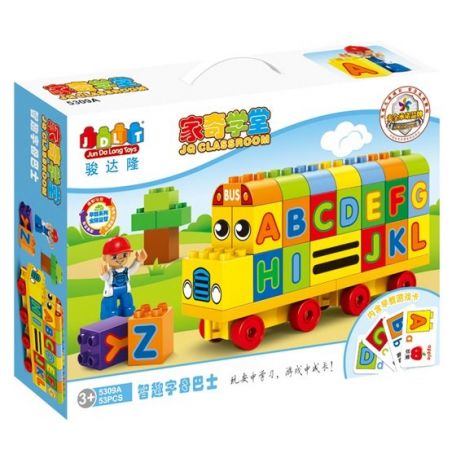 JUN DA LONG TOYS JDLT 5309A Xếp hình kiểu    Alphabet Bus Xe Bus Chữ Cái 53 khối