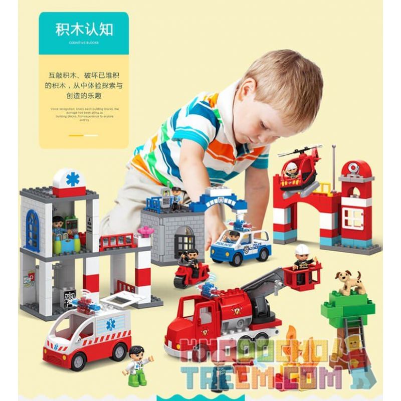 JUN DA LONG TOYS JDLT 5276A Xếp hình kiểu    Fire City Thành Phố Lính Cứu Hỏa 126 khối