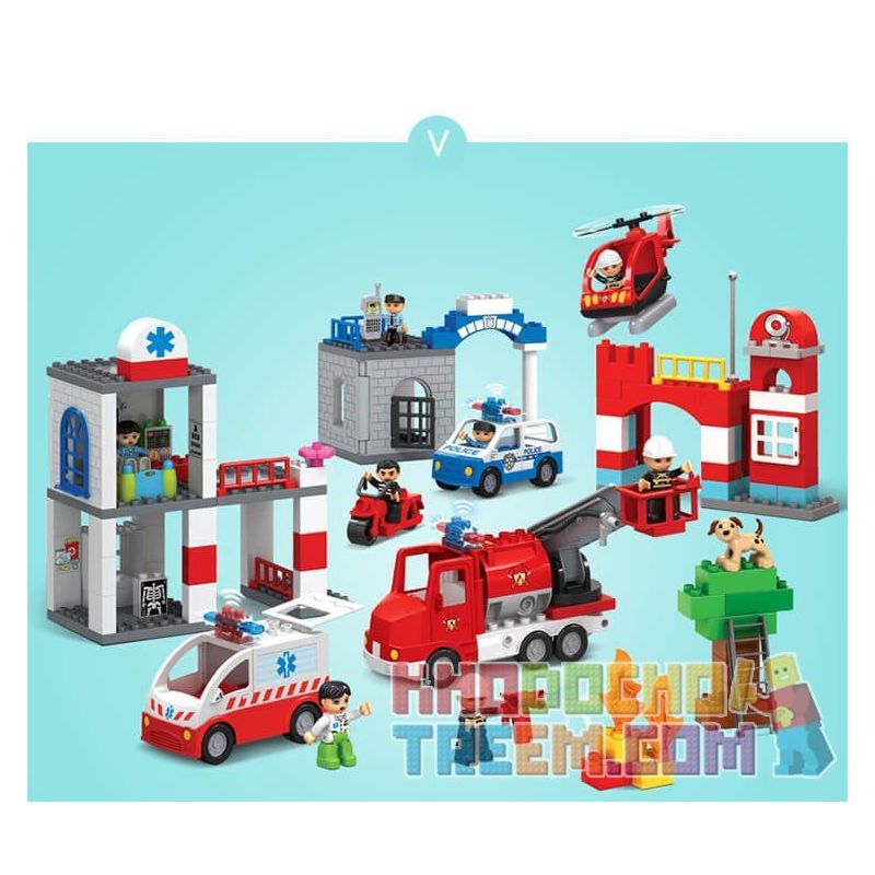JUN DA LONG TOYS JDLT 5276A Xếp hình kiểu    Fire City Thành Phố Lính Cứu Hỏa 126 khối