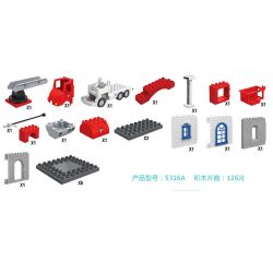 JUN DA LONG TOYS JDLT 5276A Xếp hình kiểu    Fire City Thành Phố Lính Cứu Hỏa 126 khối