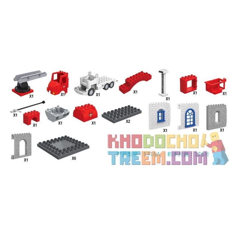 JUN DA LONG TOYS JDLT 5276A Xếp hình kiểu    Fire City Thành Phố Lính Cứu Hỏa 126 khối