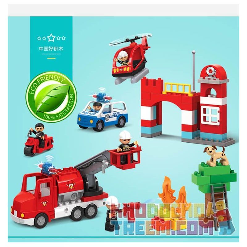 JUN DA LONG TOYS JDLT 5276A Xếp hình kiểu    Fire City Thành Phố Lính Cứu Hỏa 126 khối