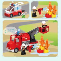 JUN DA LONG TOYS JDLT 5276A Xếp hình kiểu    Fire City Thành Phố Lính Cứu Hỏa 126 khối