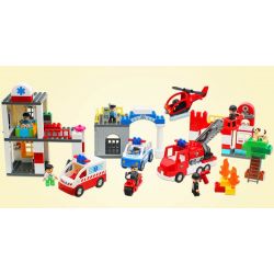 JUN DA LONG TOYS JDLT 5276A Xếp hình kiểu    Fire City Thành Phố Lính Cứu Hỏa 126 khối