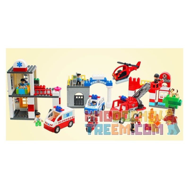 JUN DA LONG TOYS JDLT 5276A Xếp hình kiểu    Fire City Thành Phố Lính Cứu Hỏa 126 khối