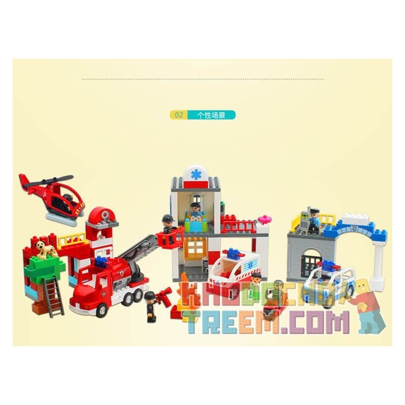 JUN DA LONG TOYS JDLT 5276A Xếp hình kiểu    Fire City Thành Phố Lính Cứu Hỏa 126 khối